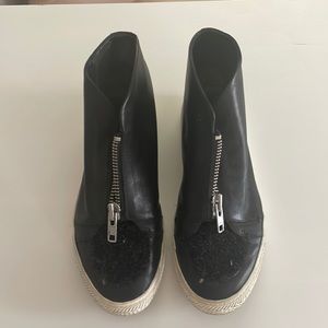 Loeffler Randal black high top sneakers